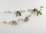 Pom Pom Garland - Greenery Garland. Leaf Garland. Pompom Garland. Felt Ball Garland